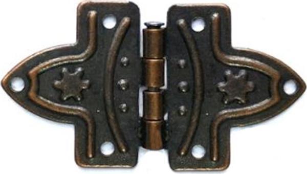 Yonca Menteşe 10 Adet Oksit 17x32 mm Kutu ve Sandık Menteşesi Hobi Maket - Image 1
