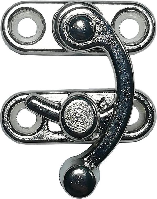 KÜÇÜK YAY GÖZÜ KANCALI KİLİT NİKEL 10 ADET KUTU SANDIK VE KAPAK KLİPSİ 20X24 MM - Image 1