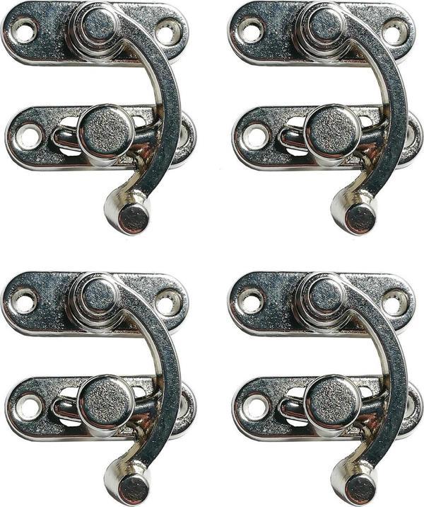 Orta Boy Yay Gözü Kancalı Kilit Nikel 4 Adet 28x33 mm - Image 1