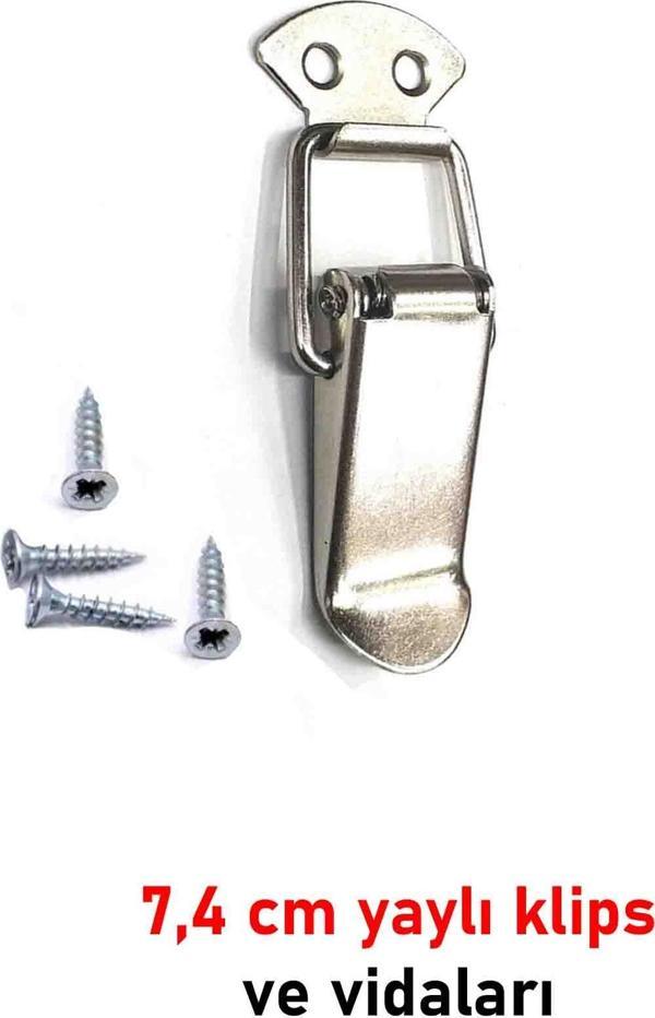 Sandık Klipsi Yaylı 7,4 cm kutu kilit kapak sandık kapak mandal bavul valiz kutusu kilit mandalı - Image 1