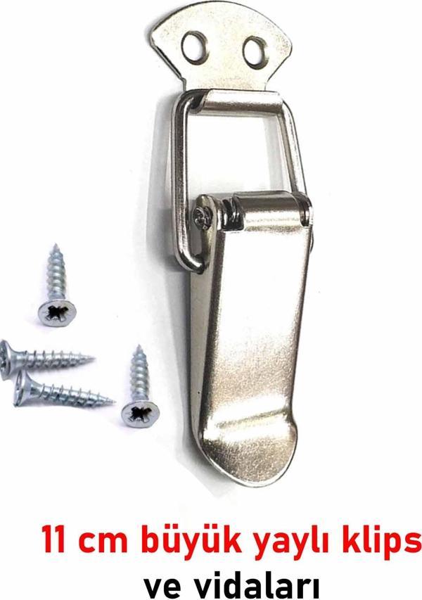 Sandık klipsi yaylı büyük 11 cm metal kapak mandalı kutu kilidi yaylı kilit - Image 1