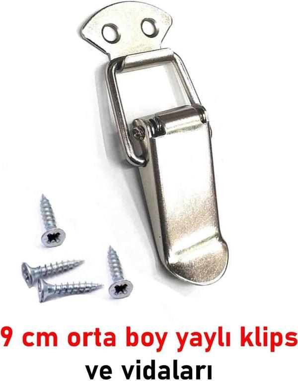 Sandık klipsi yaylı büyük 9 cm metal kapak mandalı kutu kilidi yaylı kilit - Image 1