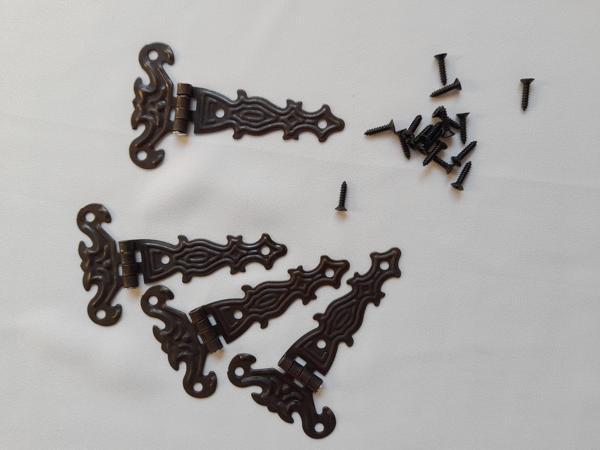 TEK KUYRUK MENTEŞE 4 ADET ANTİK 40X68 MM KUTU VE SANDIK MENTEŞESİ HOBİ MAKET - Image 1