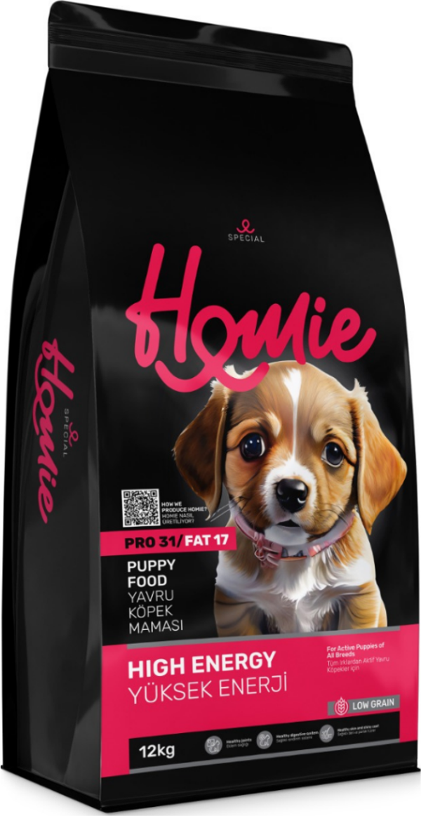 Homie Special Düşük Tahıllı Yüksek Enerjili Puppy Tavuklu Yavru Köpek Maması 12 Kg - Image 1