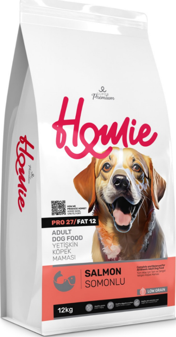 Homie Süper Premium Düşük Tahıllı Somonlu Yetişkin Köpek Maması 12 Kg - Image 1