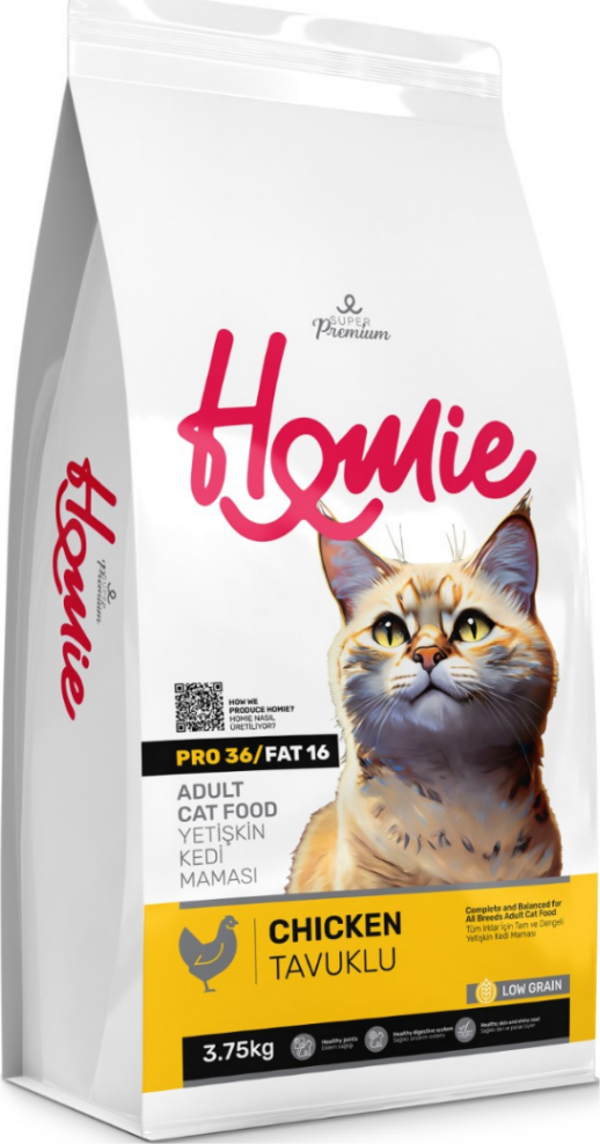 Homie Süper Premium Düşük Tahıllı Tavuklu Yetişkin Kedi Maması 3.75 Kg - Image 1