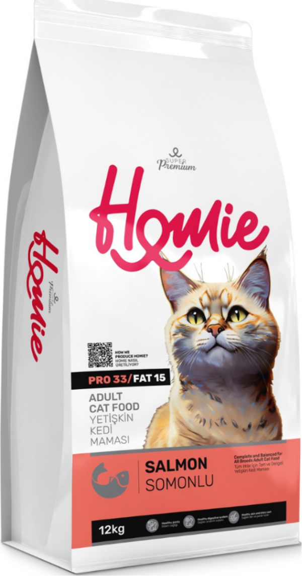 Homie Süper Premium Somonlu Yetişkin Kedi Maması 12 Kg - Image 1