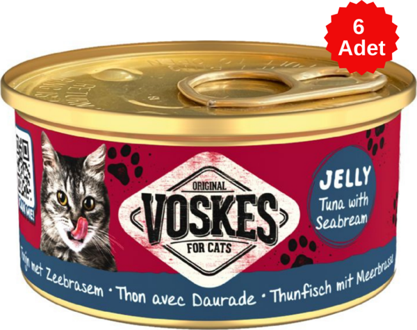 Voskes Ton Balıklı ve Çipuralı Kedi Konservesi 85 Gr 6 Adet - Image 1