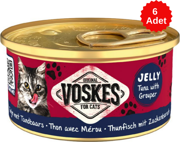Voskes Ton Balıklı ve Orfoz Balıklı Kedi Konservesi 85 Gr 6 Adet - Image 1