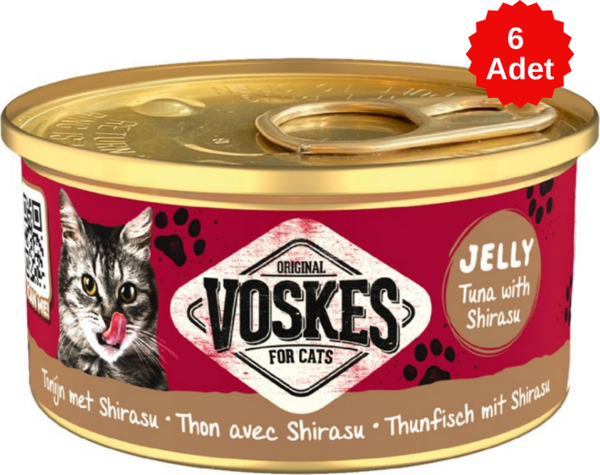 Voskes Ton Balıklı ve Şirasulu Kedi Konservesi 85 Gr 6 Adet - Image 1