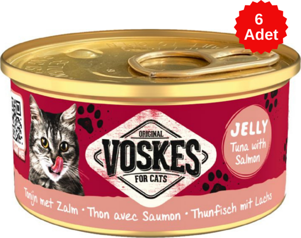 Voskes Ton Balıklı ve Somonlu Kedi Konservesi 85 Gr 6 Adet - Image 1