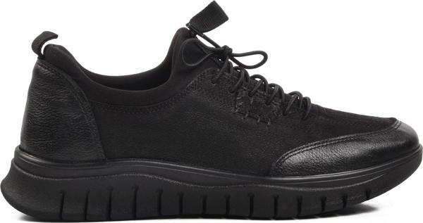 Venüs 2216670K Siyah Nubuk Hakiki Deri Kadın Günlük Ayakkabı - Image 1