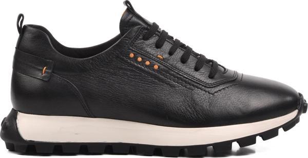 Ayakmod 252572 Siyah Hakiki Deri Erkek Günlük Ayakkabı - Image 1