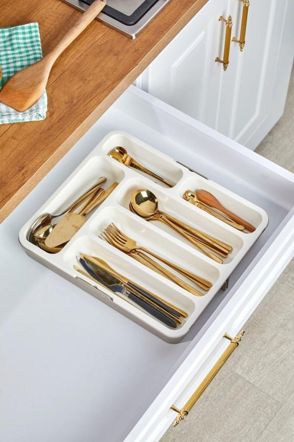 Cooker Çift Taraflı Genişletilir Kayar Kızaklı Pratik Çekmece İçi Lüx Kaşıklık Organizer - CKR3362 - Image 1