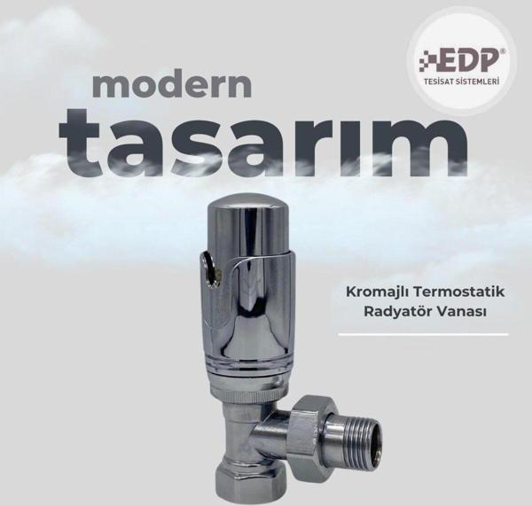 EDP 1/2 Kromajlı Termostatik Krom Vana - Image 1