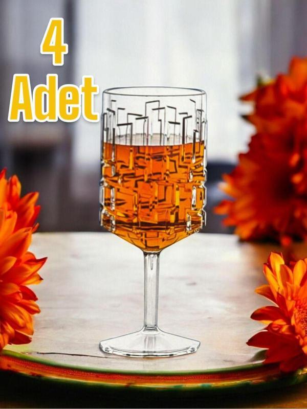 Kırılmaz Kadeh Bardak 350 ml Kokteyl Ve Şarap Kadehi 4 Adet - Image 1