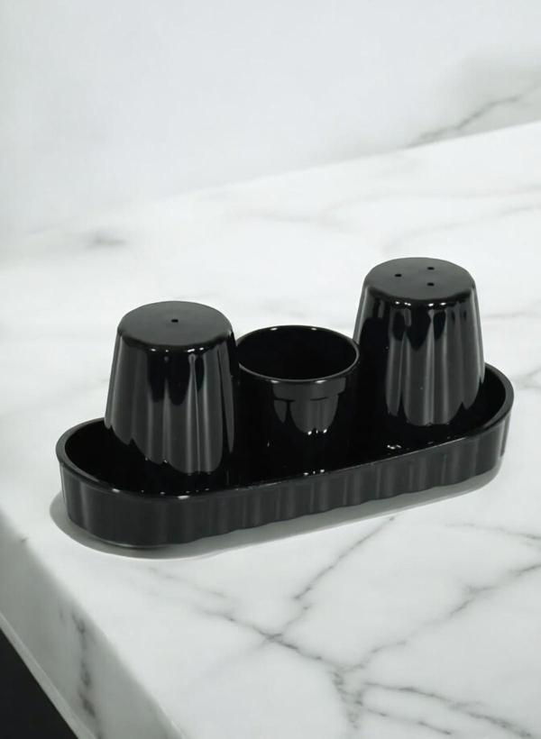 Gastroplast Tuzluk Biberlik 3'lü Set Siyah Pc Polikarbon ,(KİRİLMAZ PLASTİK). - Image 1