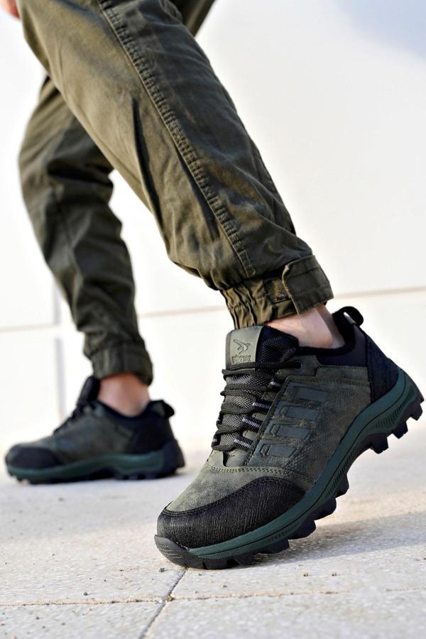 İzland Haki Yeşil Unisex Garantili Trekking Outdoor Bağcıklı Yandan Fermuarlı Kışlık Bot IZLAND-3547 - Image 1