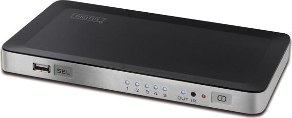 Digitus 5 Port HDMI Switch, 4 Giriş (HDMI Arayüzlü Kaynak Cihaz), 1 Çıkış (HDMI Arayüzlü Görüntü Ayg - Image 1