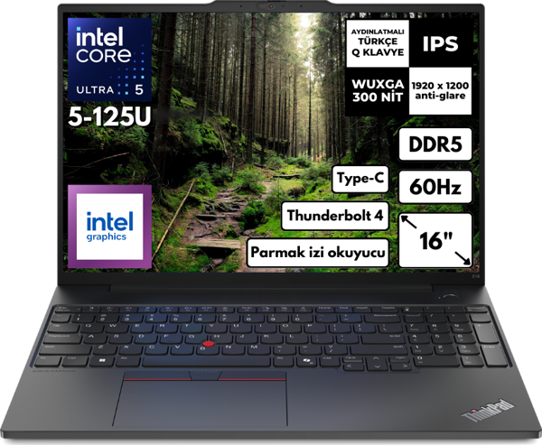 Lenovo ThinkPad E16 G2 Ultra 5-125U 16GB 512 GBSSD Intel Graphics 16" WUXGA Freedos 21MA003MTX - Image 1