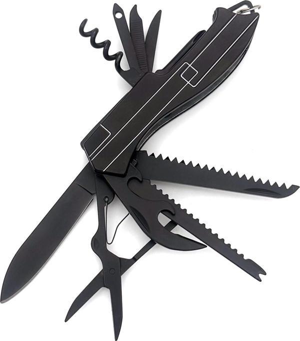 Valkyrie 11 Fonksiyonlu Kamp Cep Çakısı Multitool Siyah - Image 1