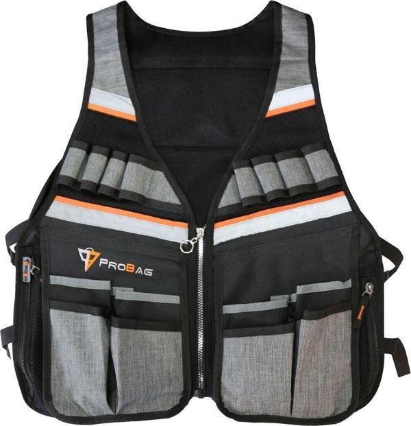 Probag Alet Ve Takım Yeleği - Ayarlanabilir, Çok Cepli, Reflektörlü Profesyonel Yelek - Image 1