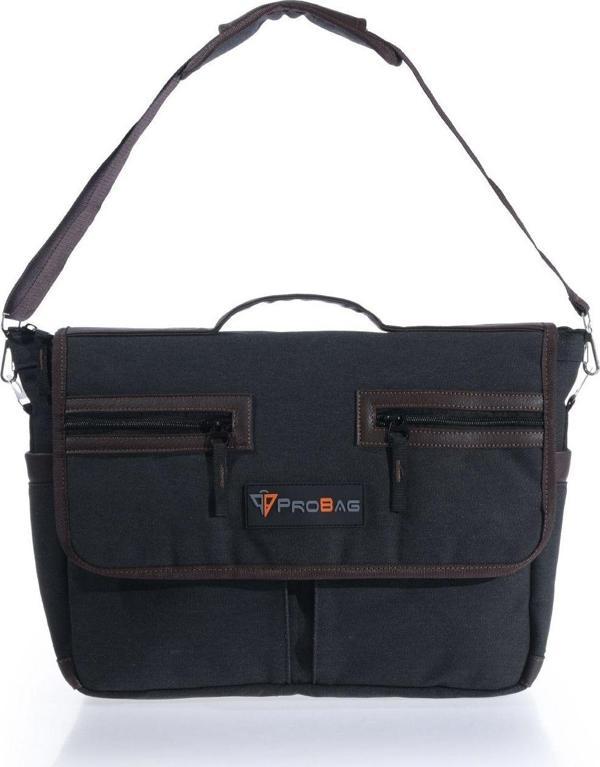 Probag Kahverengi Keten Postacı Çantası - İmitasyon Deri - Image 1