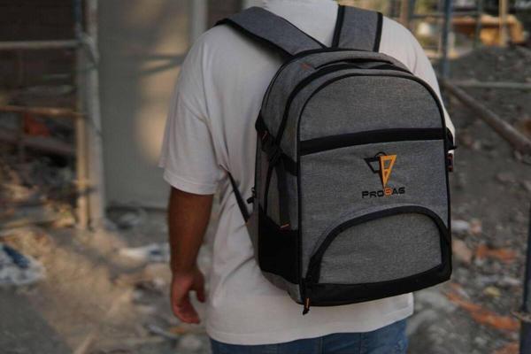 Probag Suya Dayanıklı Çok Gözlü Sırt Çantası - 10 Cep, 15 Alet Bölmesi - Image 1