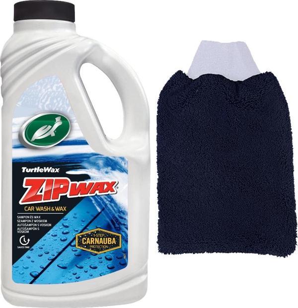 Turtle Wax Zip Wax Cilalı Oto Yıkama Şampuanı 60 Yıkama 1 L+ Yıkama Eldiveni - Image 1