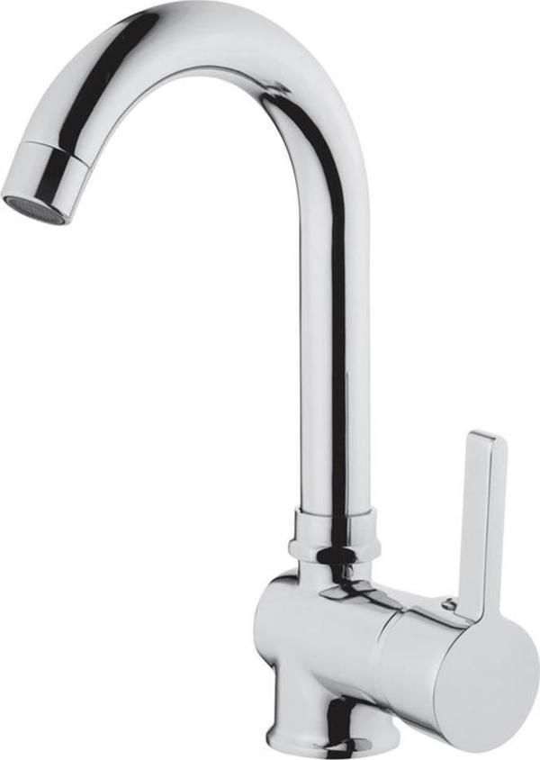 Tema Prima Tek Gövde Kuğu Lavabo Bataryası Musluk Krom TSE li - Image 1