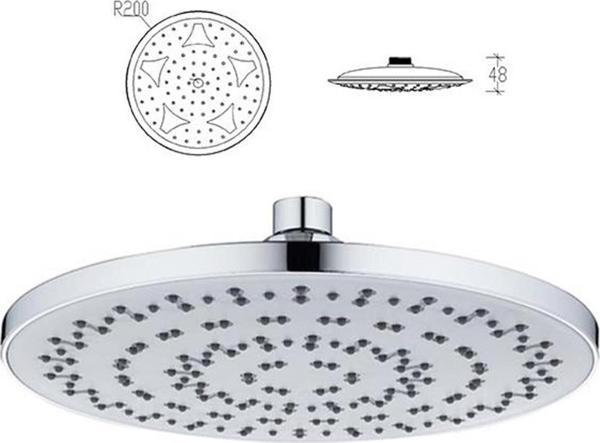 Tema Tondo Banyo Tepe Duş Başlığı Başlık Kireç Kırıcılı Sistem - Image 1