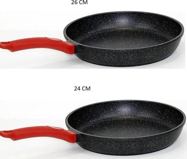 Gülsan Elit 24-26 cm Granit Döküm Tava SETİ - Image 1