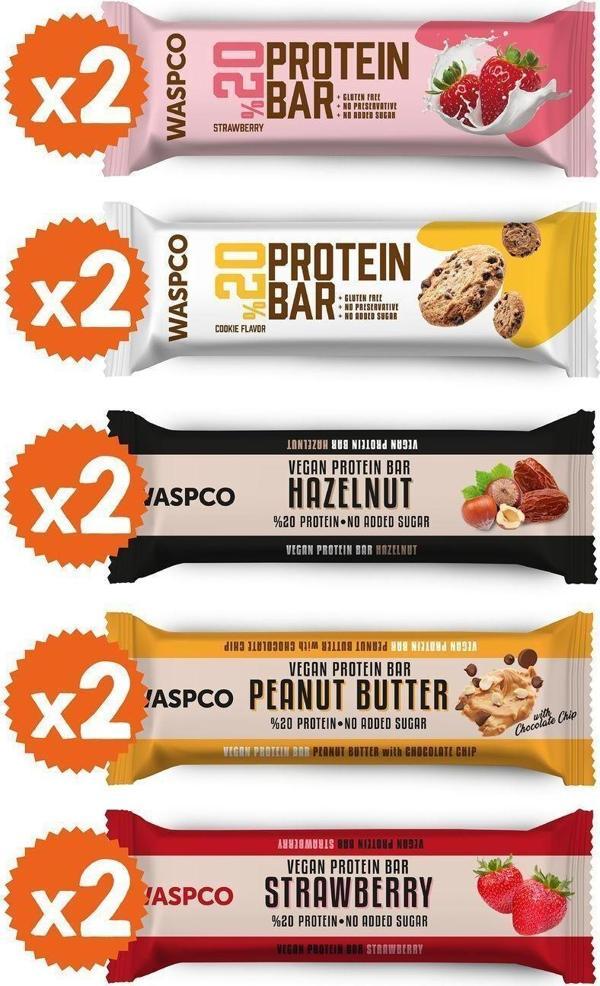WaspCo Protein Bar Karma Kutu 40G X 10 Adet (5 Çeşit) - Image 1