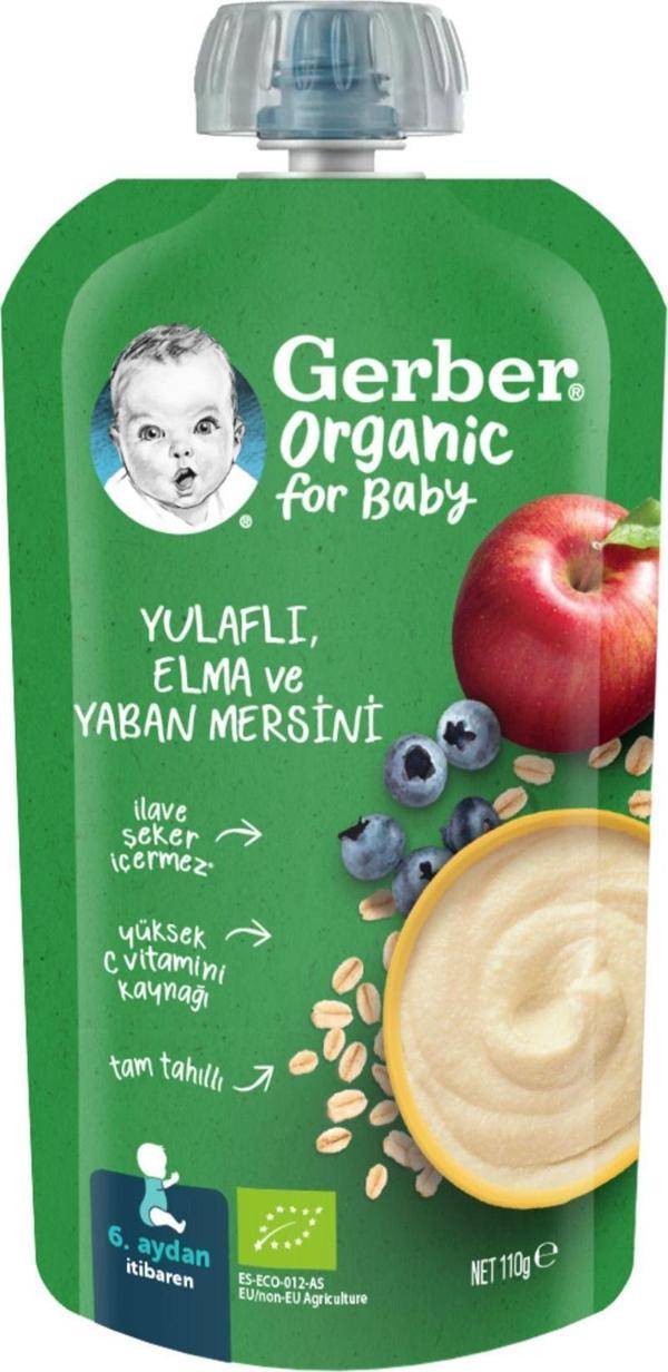 Gerber Organik Yulaflı Elma Ve Yaban Mersini Püresi 110 gr - Image 1