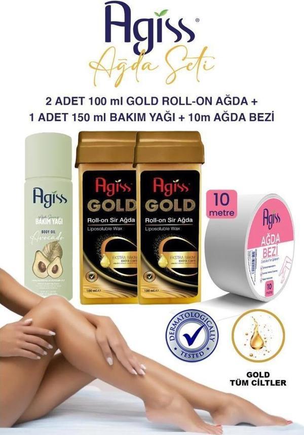 Agiss Tüm Ciltler için Gold Rollon Ağda ve Temizleme Seti - Image 1
