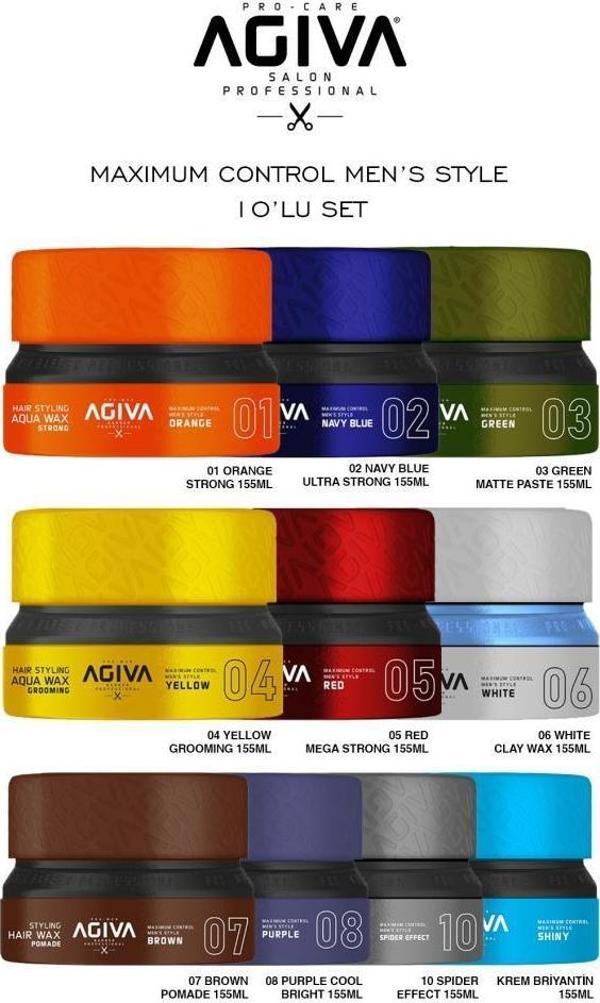 Agiva Saç Şekillendirici Wax Seti 10 lu Karışık Set Tüm Saç Tipleri İçin  - Image 1