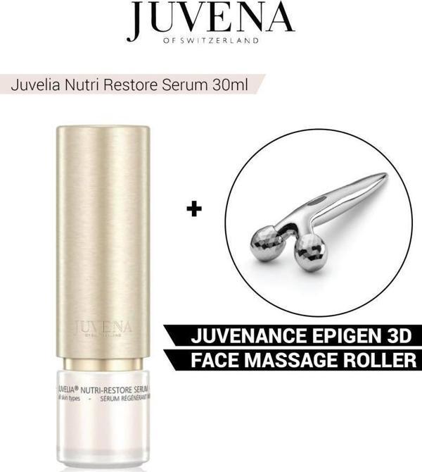 Juvena Juvelia Nutri-Restore Serum 30 ml+Epigen 3d Face Massage Roller - Image 1