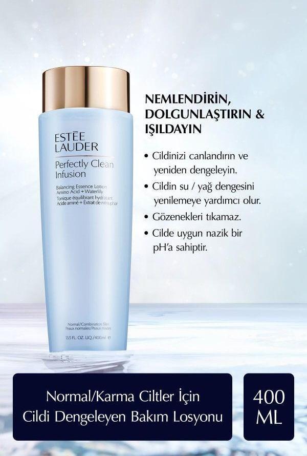 Estee Lauder Perfectly Clean Infusion Normal/Karma Ciltler için Cilt Dengeleyici Canlandırıcı Bakım Losyonu 400ml - Image 1