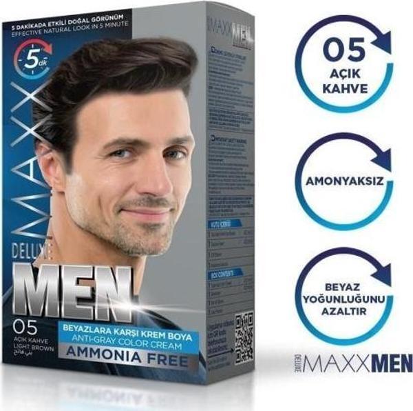 Maxx Deluxe Erkek Saç Boyası 05 Açık Kahve X2 - Image 1