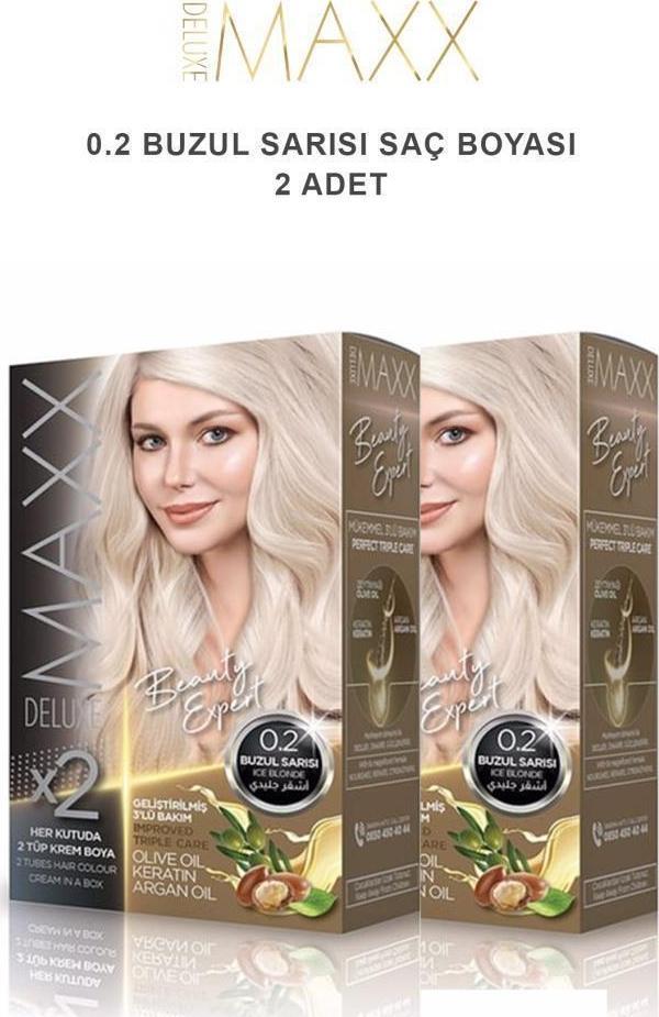 Maxx Deluxe Saç Boyası 0.2 Buzul Sarısı  X2 - Image 1