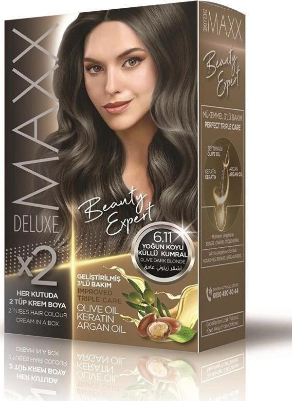 Maxx Deluxe Saç Boyası 6.11 Yoğun Koyu Küllü Kumral - Image 1