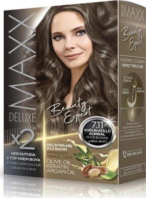Maxx Deluxe Saç Boyası 7.11 Yoğun Küllü Kumral - Image 1