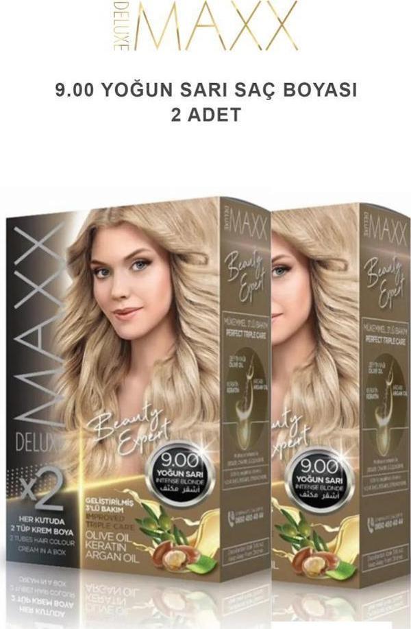 Maxx Deluxe Saç Boyası 9.00 Yoğun Sarı X2 - Image 1