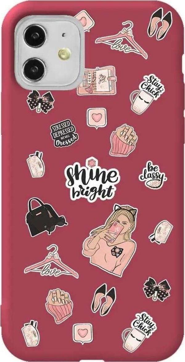 Iphone 11 Bordo Renkli Silikon Telefon Kilifi - Shine Bright - Image 1