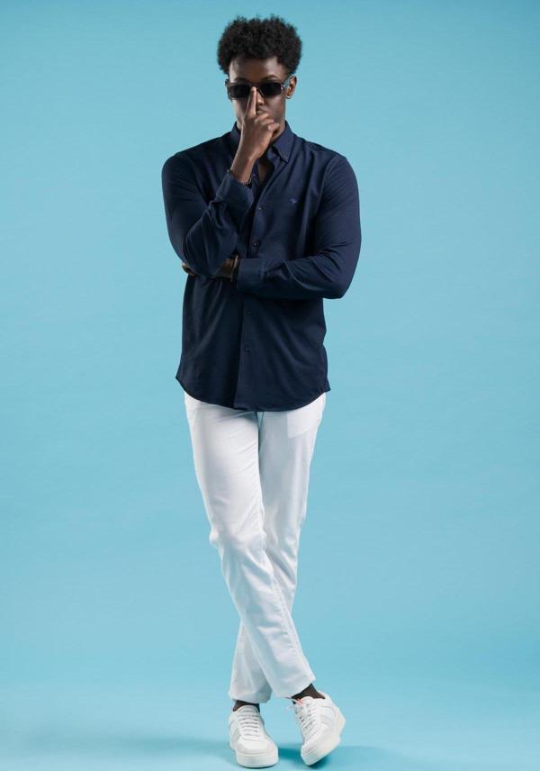 Paul Martin Regular Fit Yaka Düğmeli Pamuklu Likralı Gömlek - Image 1