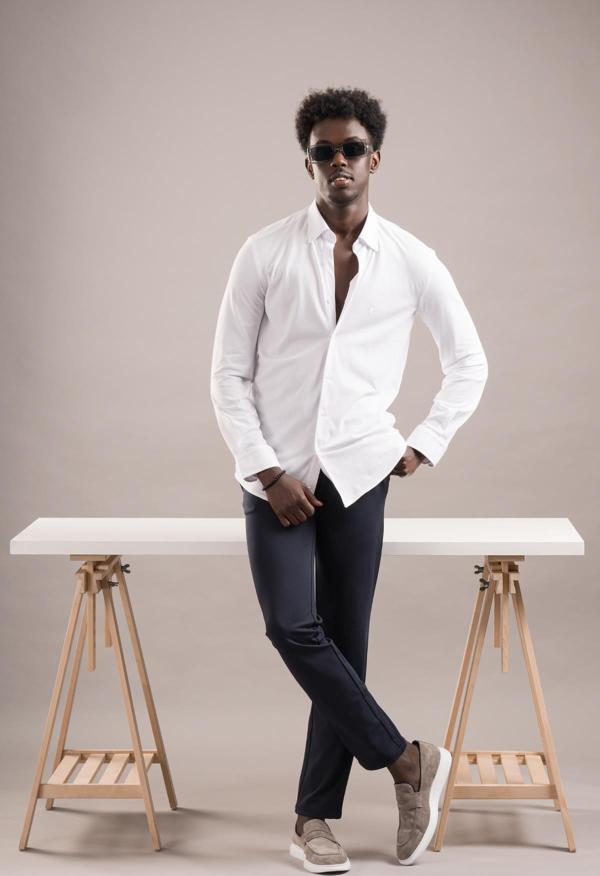 Paul Martin Regular Fit Yaka Düğmeli Pamuklu Likralı Gömlek - Image 1