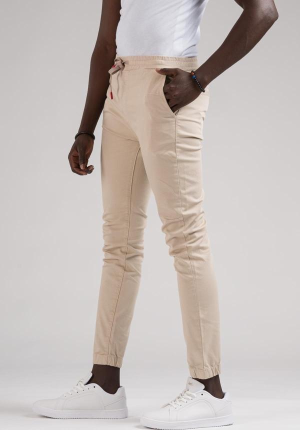 FBI Jeans Dar Ve Lastikli Paça Beli İplikli Kanvas Kumaş Slimfit Jogger Pantolon - Image 1