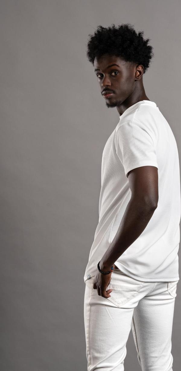 FBI Regular Fit Kendinden Çizgili Likralı Bisiklet Yaka T-shirt - Image 1