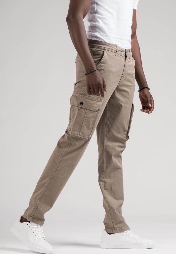 FBI Jeans Mevsimlik Kanvas Kumaş Regular Fit Boru Paça Kargo Pantolon - Image 1