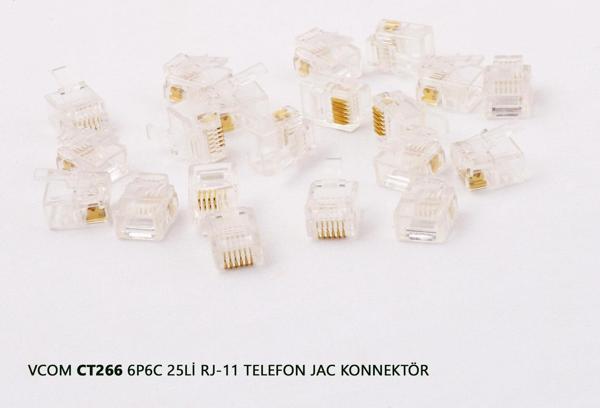 Vcom CT266 6P6C 20li RJ-11 Telefon Jac Konnektör - Image 1